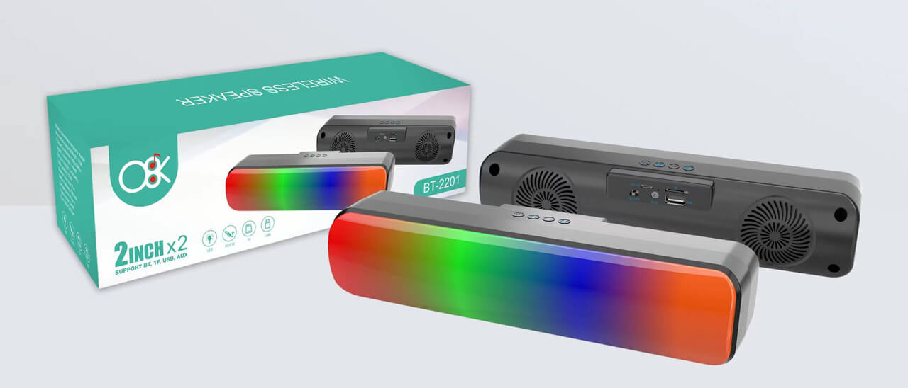 Parlante Bluetooth Luces Rectangular foto 7