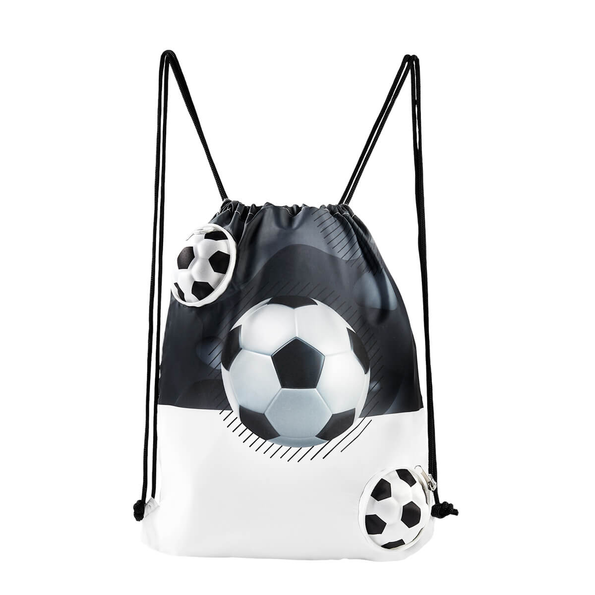 BOLSA-MOCHILA MAGICA SOCCER color BLANCO CON NEGRO