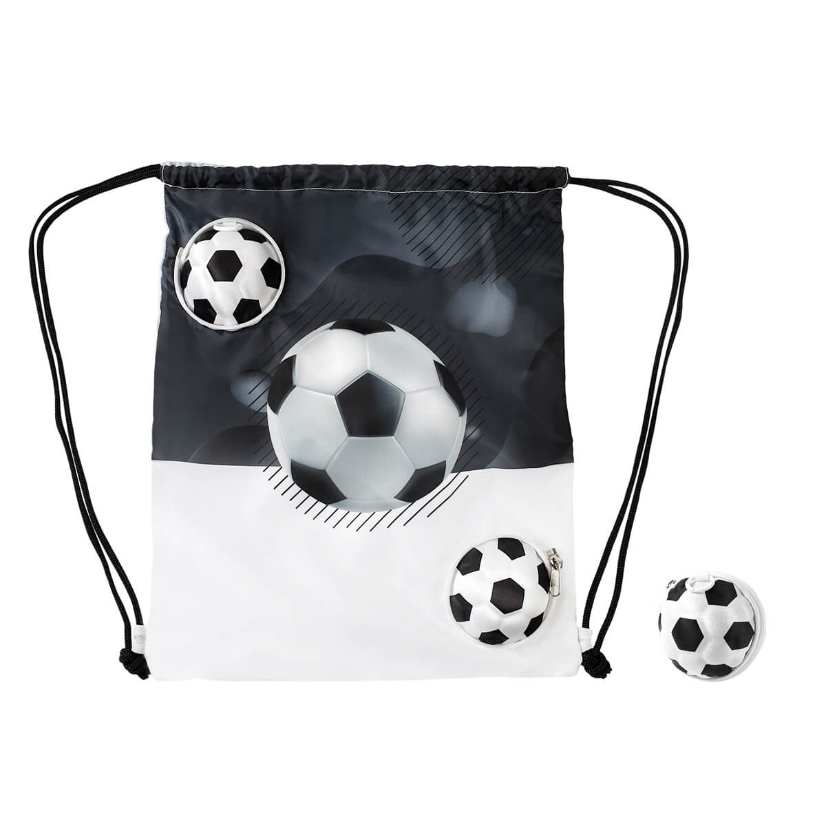 BOLSA-MOCHILA MAGICA SOCCER color BLANCO CON NEGRO foto 3