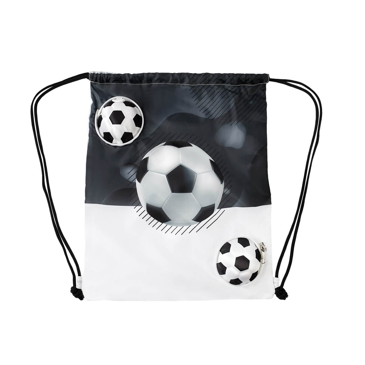 BOLSA-MOCHILA MAGICA SOCCER color BLANCO CON NEGRO foto 4