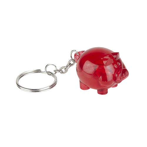 LLAVERO COCHINITO color ROJO TRASLUCIDO